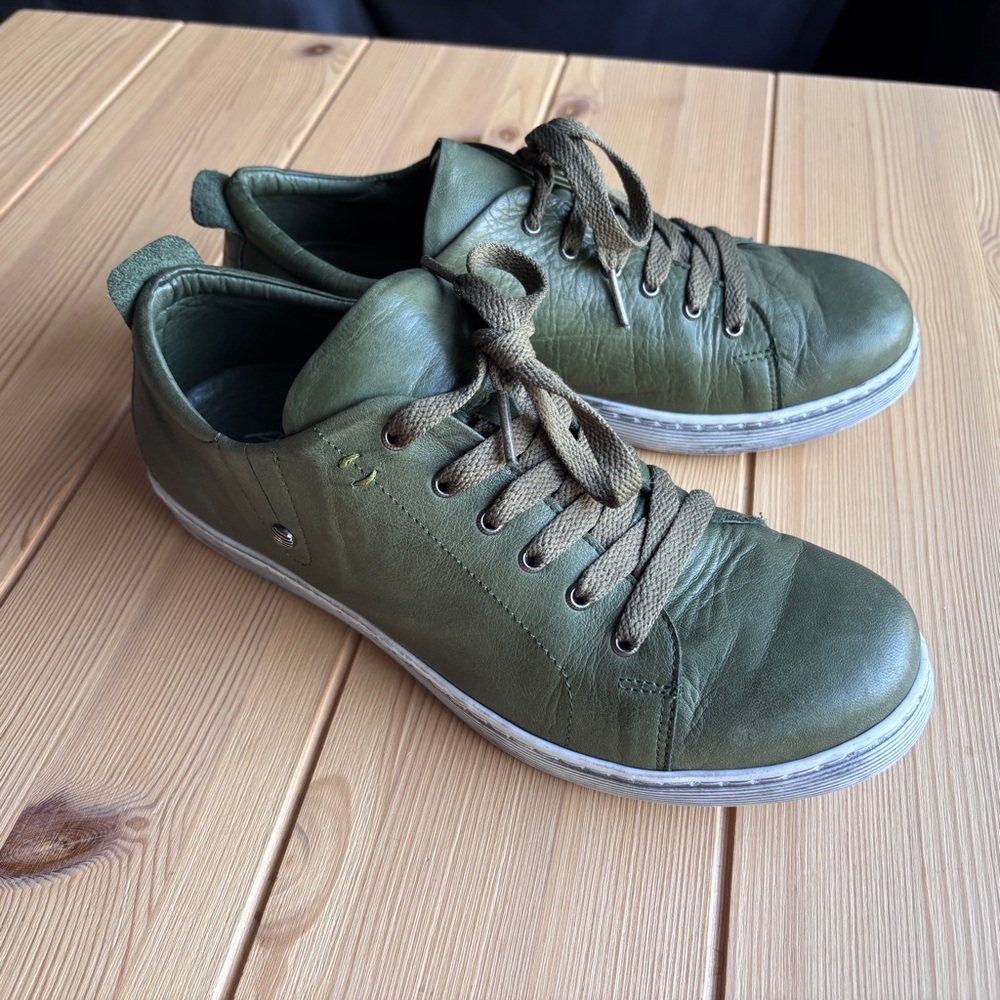 Andrea Conti Leather Lace Up Sneakers Size 38
